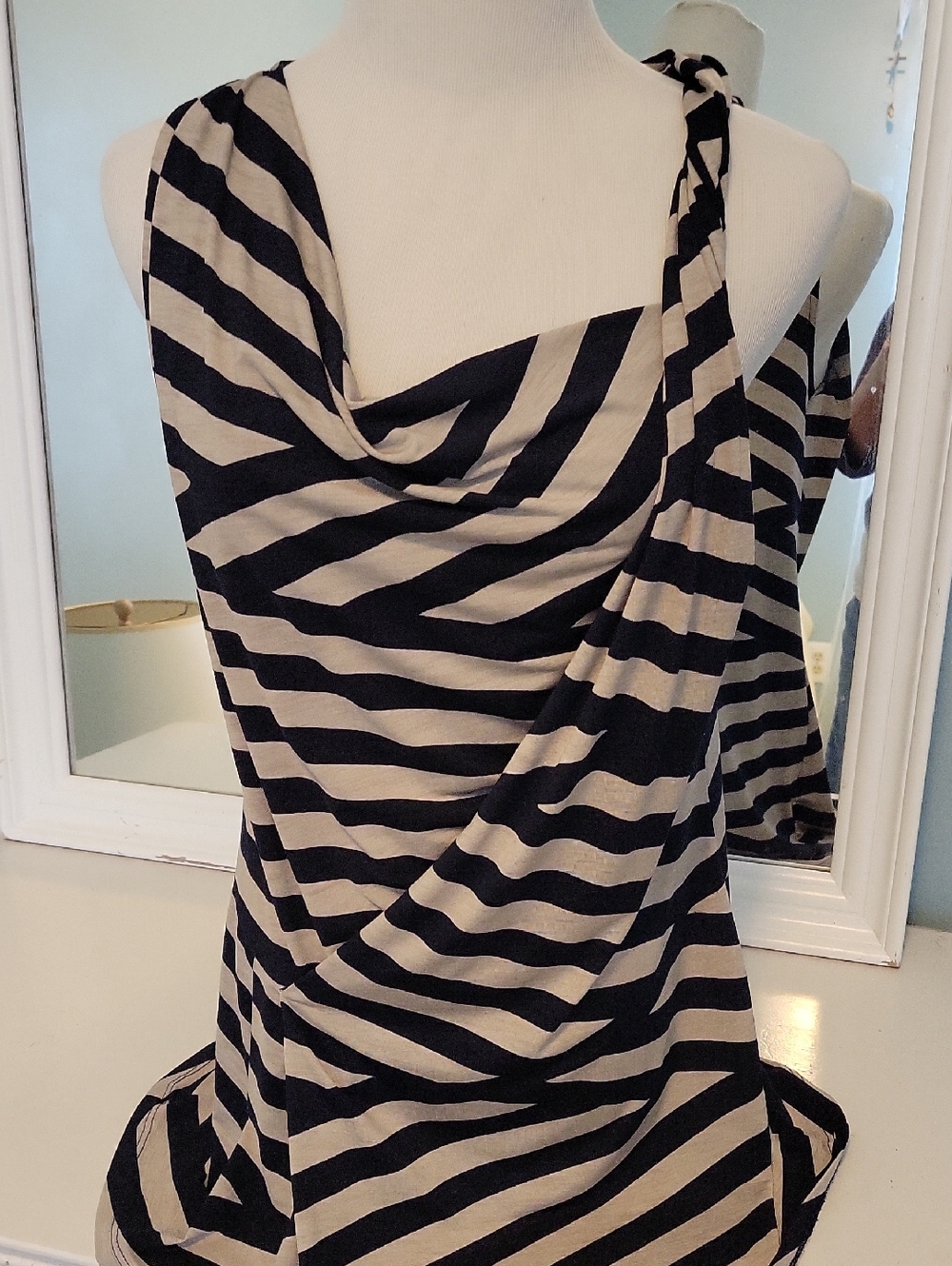 West Kei Black & Cream Striped Tank